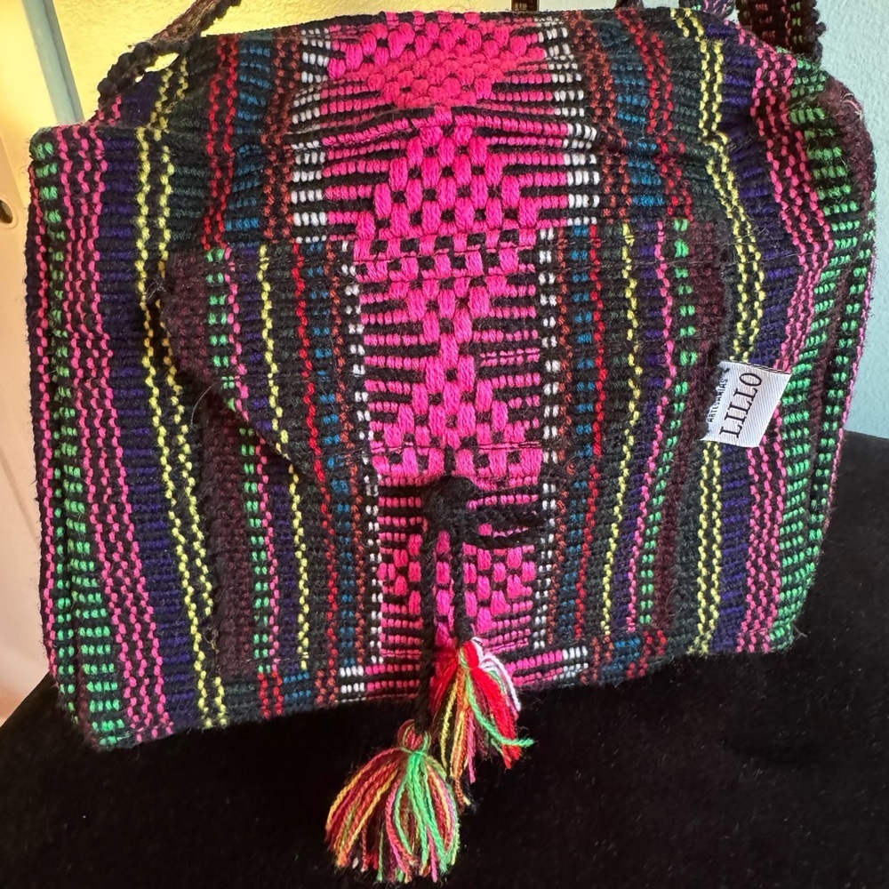 NWOT LILLO MADE IN MEXICO BAG colors are pink blue green yellow and black - Picture 3 of 11